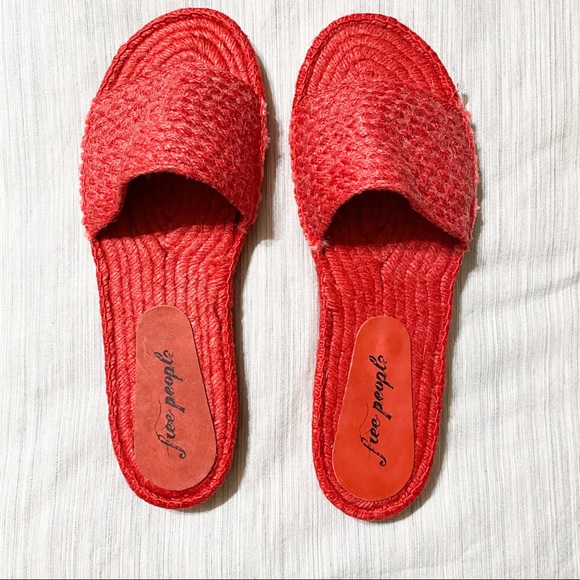 Free People Beach Front Espadrille Red Sandal - Picture 3 of 8